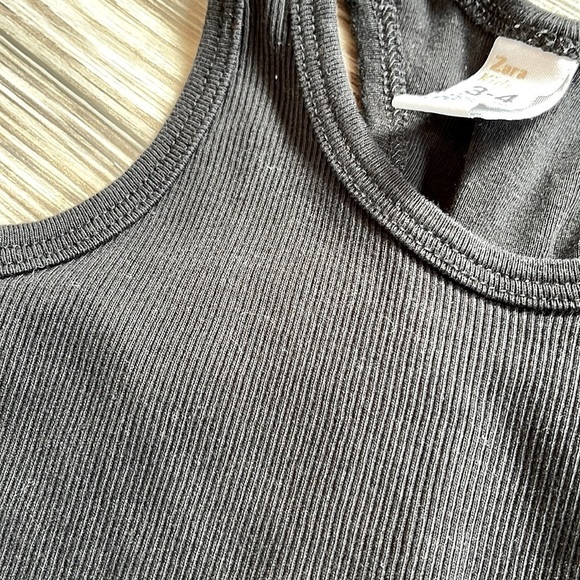 Zara kids 3-4 years ribbed tank top in black - Picture 2 of 4